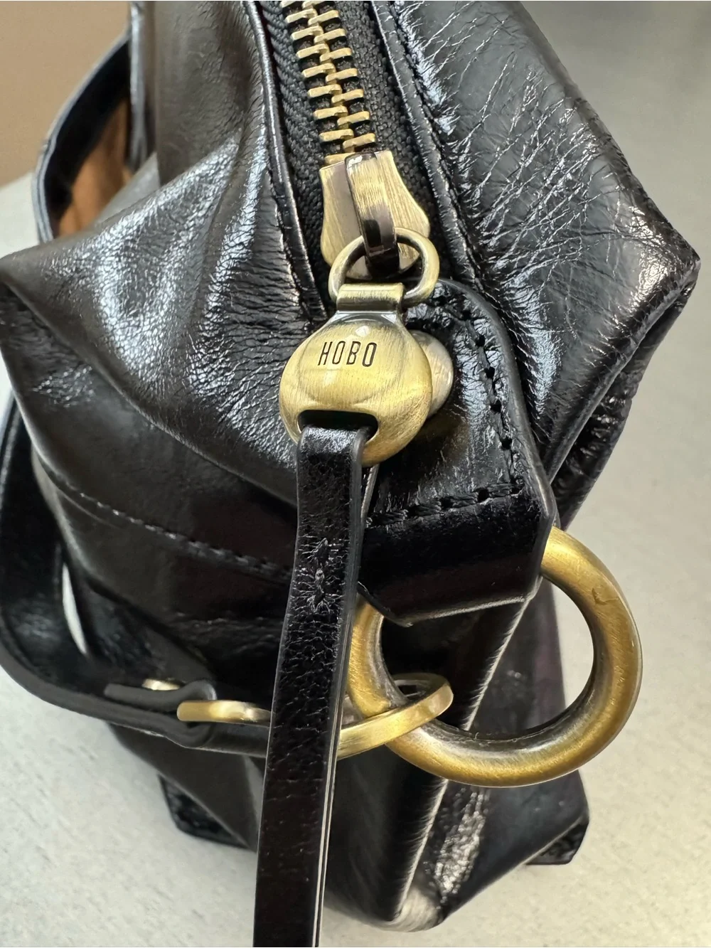 Classic Black Hobo Avon Leather Shoulder Bag